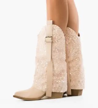 Botine dama Inga Bej imagine
