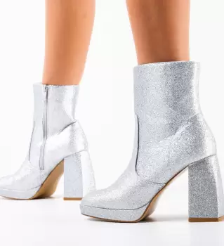 Botine dama Jazzo Argintii imagine