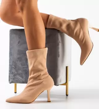 Botine dama Kalamak Bej imagine