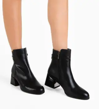Botine dama Leleka Negre imagine