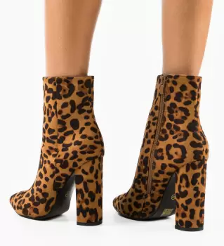 Botine dama Leo Animal Print imagine