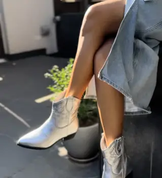 Botine dama Lexz Argintii imagine