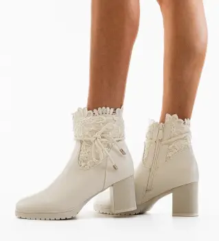 Botine dama Nelnel Albe imagine