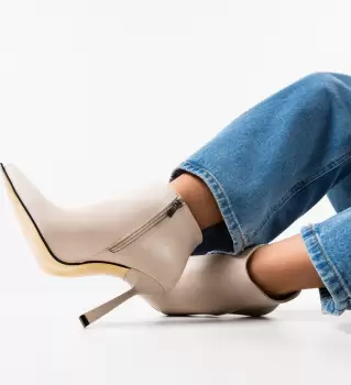 Botine dama Passo Bej 3 imagine