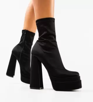 Botine dama Platona Negre imagine