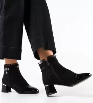 Botine dama Precious Negre imagine