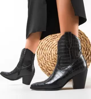 Botine dama Ratab Negre imagine