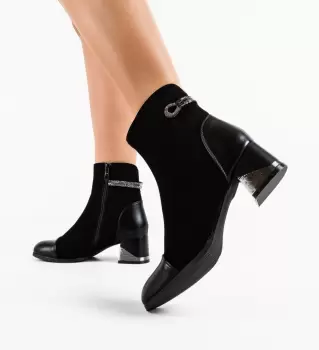 Botine dama Riggs Negre imagine