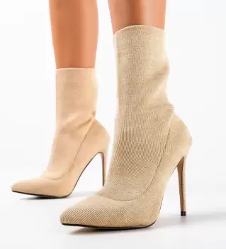 Botine dama Ruiz Bej imagine