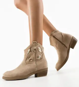 Botine dama Sangpo Bej imagine