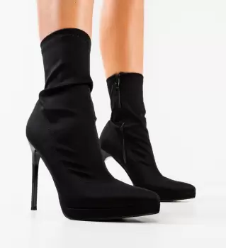 Botine dama Scarl Negre 2 imagine