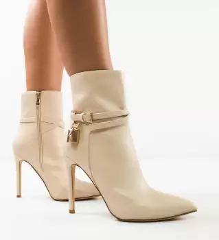 Botine dama Sharkbay Bej imagine