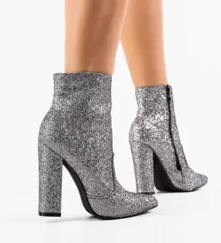 Botine dama Spen Argintii imagine