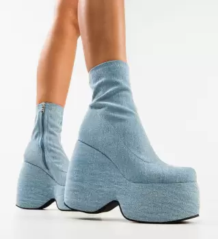 Botine dama Stelar Albastre 2 imagine