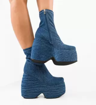 Botine dama Stelar Albastre imagine
