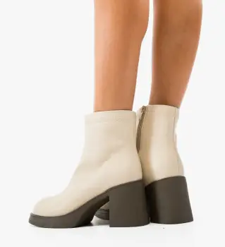 Botine dama Tafta Bej imagine