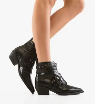 Botine dama Uzoma Negre imagine