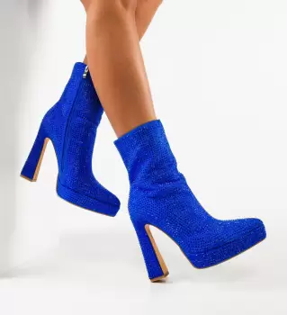 Botine dama Valeryia Albastre imagine