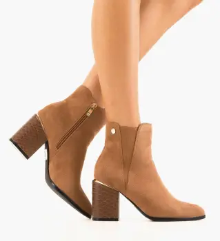 Botine dama Ynny Camel imagine