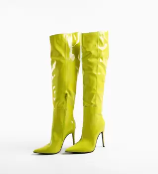 Cizme cu toc Bybyam Galbene imagine