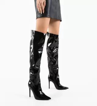 Cizme cu toc Bybyam Negre 2 imagine