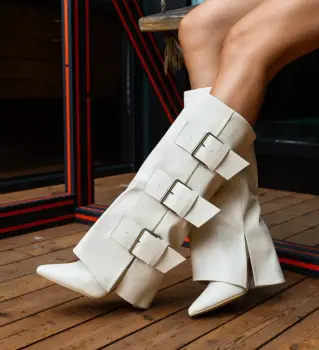 Cizme dama Adolin Bej imagine