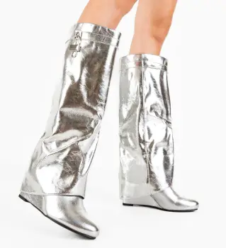 Cizme dama Ahmed Argintii imagine