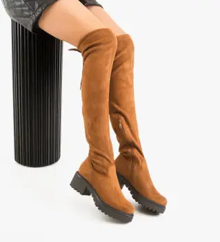 Cizme dama Alvarado Camel imagine