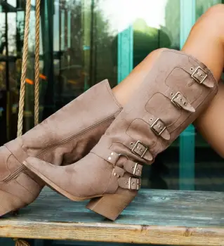 Cizme dama Aronas Khaki imagine