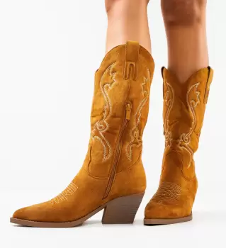 Cizme dama Ethniu Camel imagine