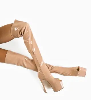 Cizme dama Franks Bej imagine