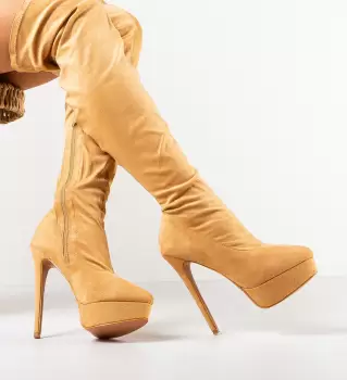 Cizme dama Hadiran Bej imagine