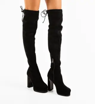 Cizme dama Hassan Negre imagine