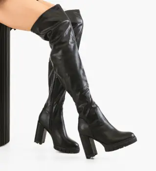 Cizme dama Kare Negre 2 imagine