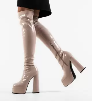 Cizme dama Krafa Bej imagine