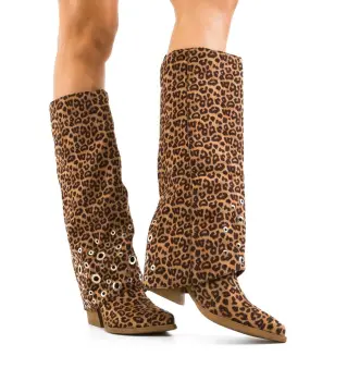Cizme dama Leop Print imagine