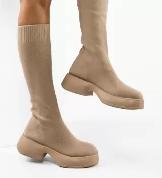 Cizme dama Meritite Bej imagine