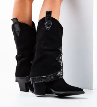 Cizme dama Pilot Negre imagine