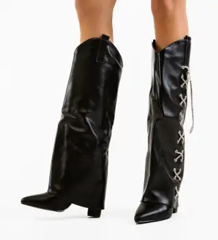 Cizme dama Rahul Negre imagine