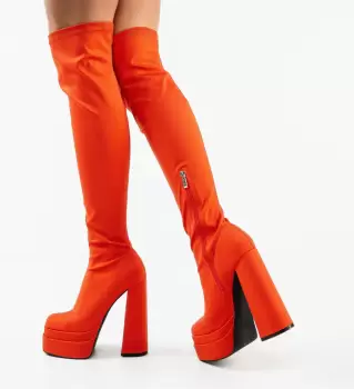 Cizme dama Stuart Portocalii imagine