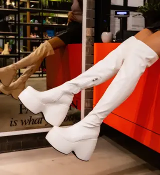 Cizme dama Youldam Albe imagine