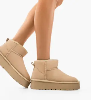 Cizme tip Ug Dayana Bej imagine