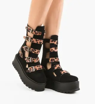 Ghete dama Stripe Negre 4 imagine