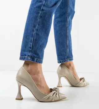 Pantofi Cadek Bej 2 imagine