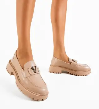 Pantofi Casual dama Ejiro Bej imagine