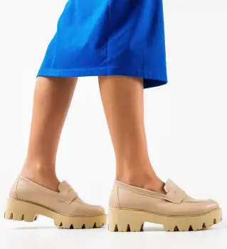 Pantofi Casual dama Gyna Bej imagine