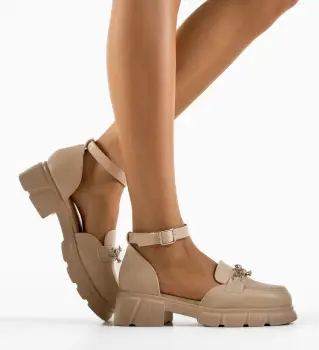 Pantofi Casual dama Nasana Bej imagine
