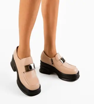 Pantofi casual dama Natheo Bej imagine