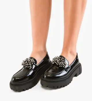 Pantofi casual dama Ovatte Negri imagine