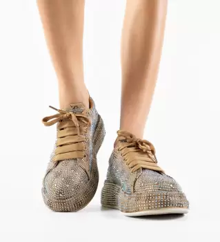 Pantofi Casual dama Urssy Bej imagine